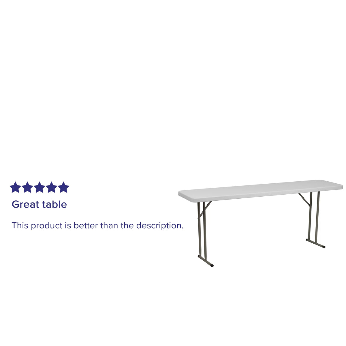 6-Foot Granite White Plastic Folding Training Table D2644