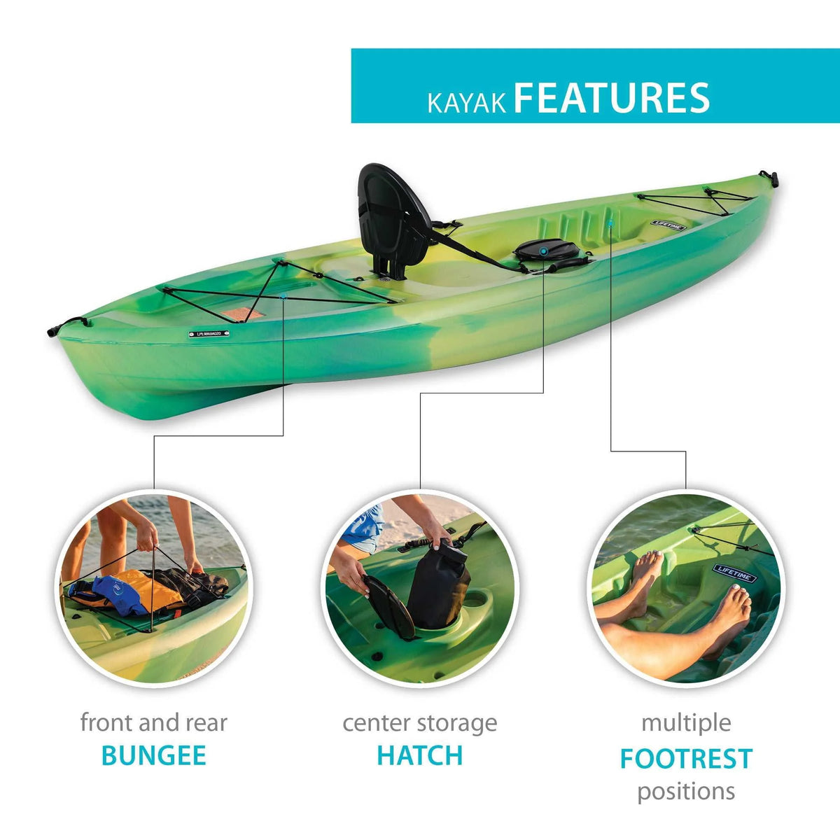 Sit-On-Top Kayak with Paddle U3740
