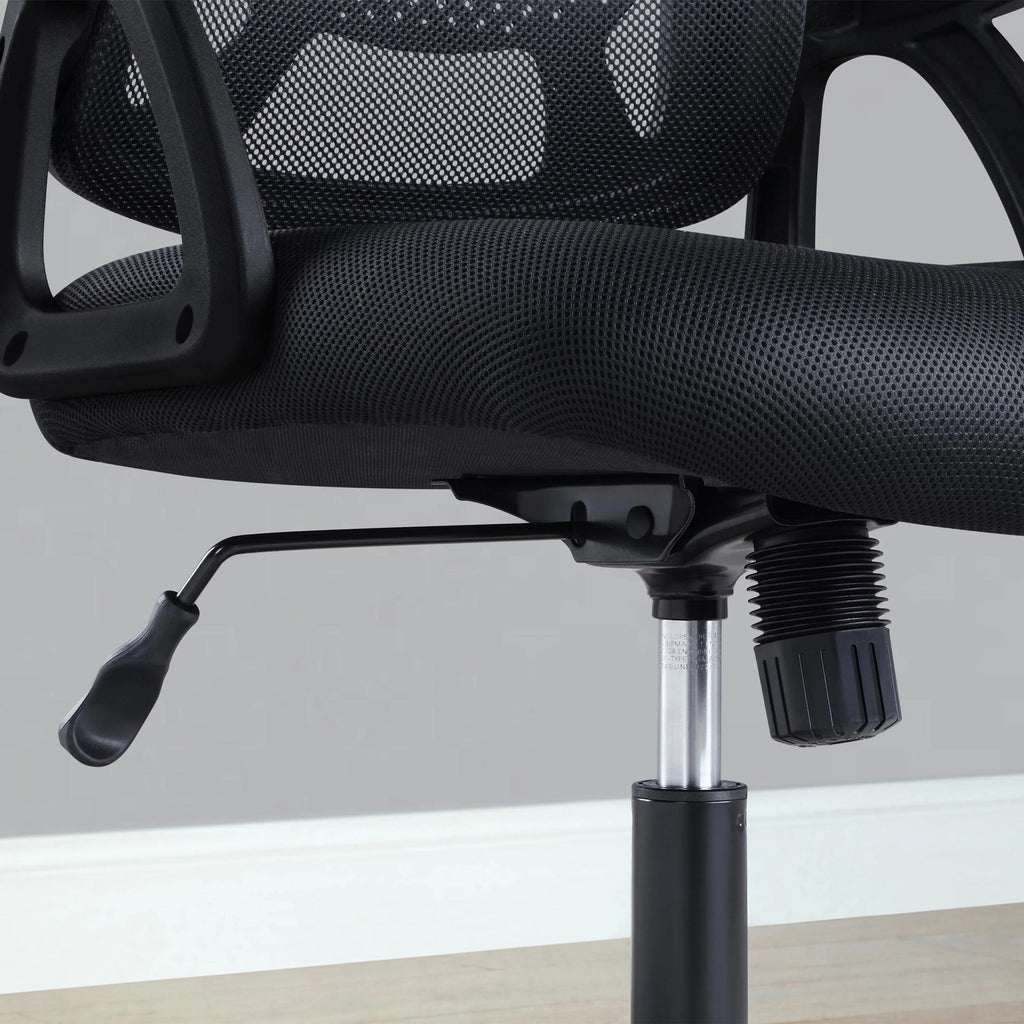 Ergonomic Office Chair with Adjustable Headrest, Black Fabric K71978