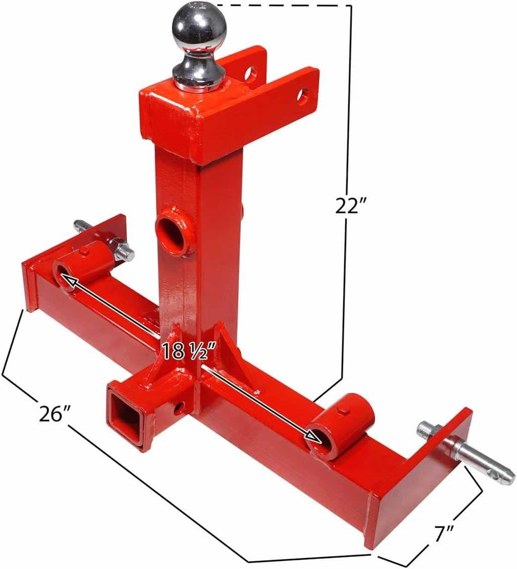 3 Pt Cat 1 Tractor Receiver Hitch with Hay Spear and 2 Stabilizers L959266