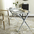 Grey Cross Leg Writing Desk Z18994