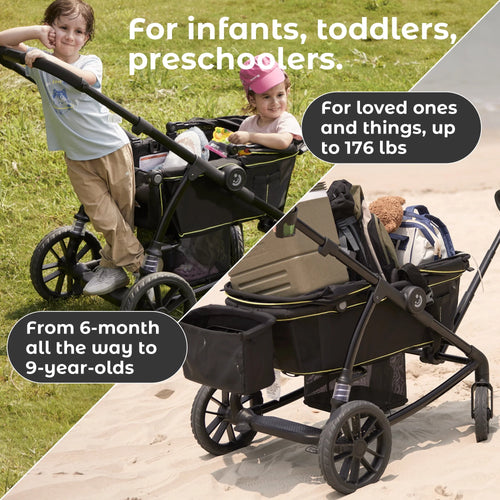 2-Seat Wagon Stroller with Adjustable Canopy N21719