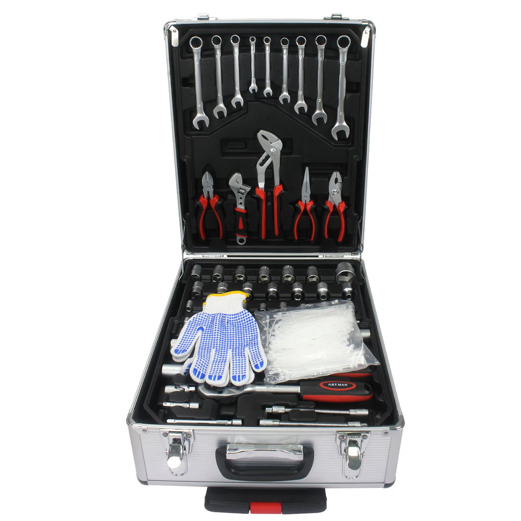 899PCS White 4 Layers Hand Tool Set with Wheels N1555