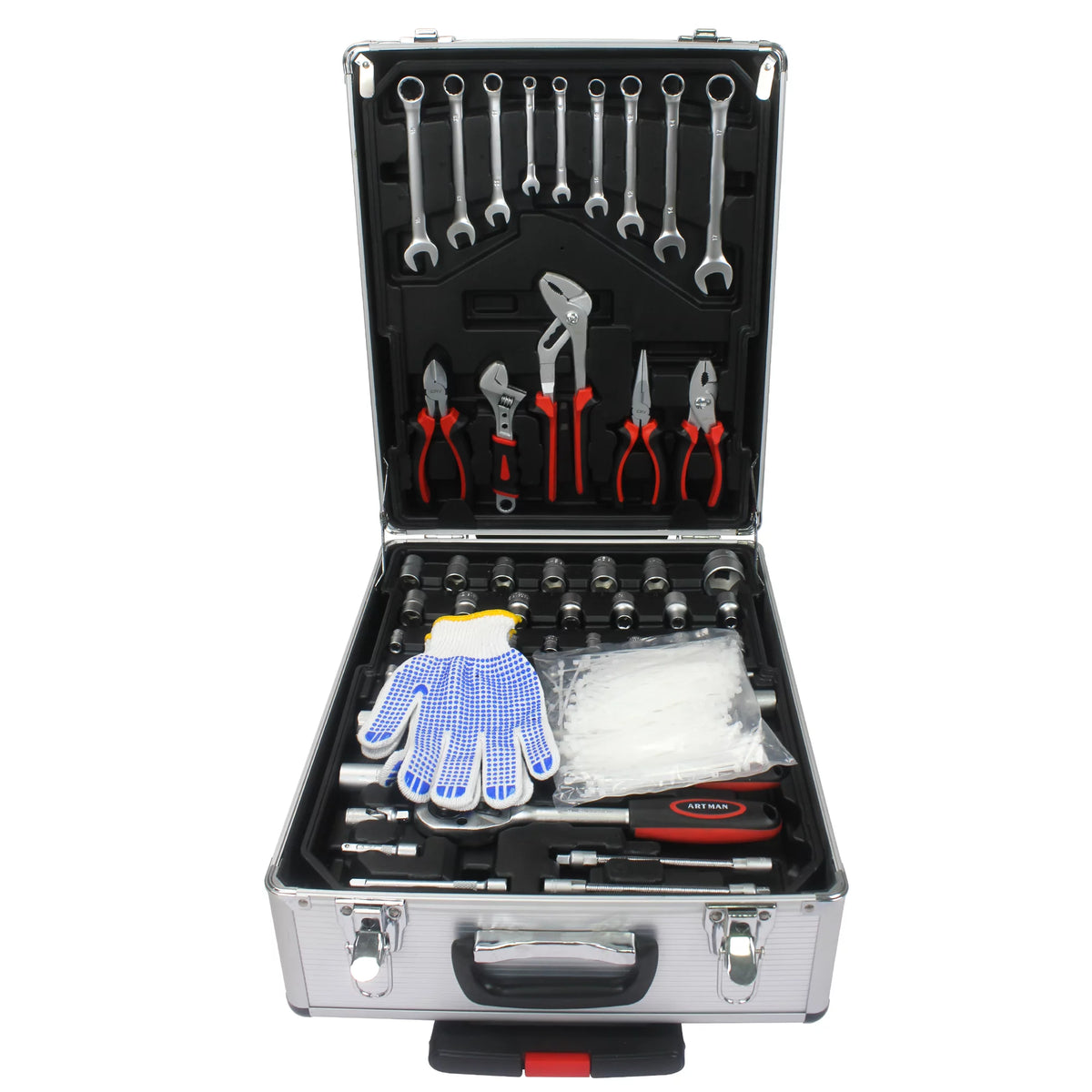 899PCS White 4 Layers Hand Tool Set with Wheels N1555