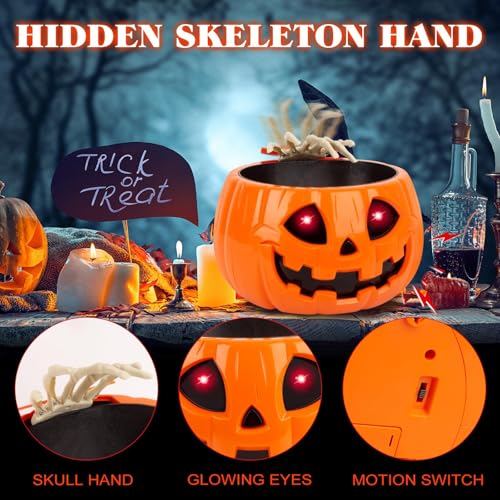 Motion Activated Pumpkin Candy Bowl with Creepy Sound Y69811