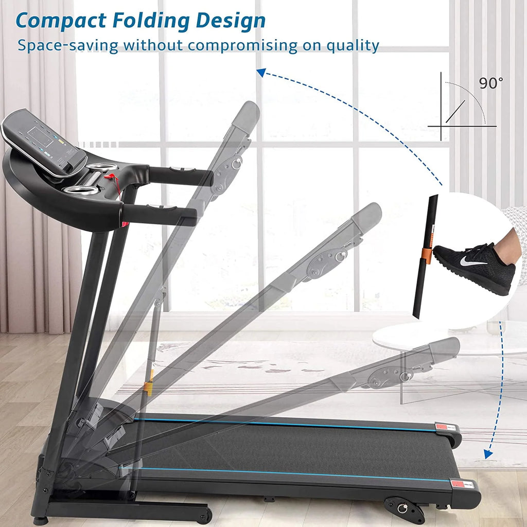 3.5HP Folding Electric Treadmill with Incline, Black W134