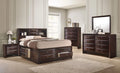 Queen Size 6pc Captains Bed Set Storage Drawers Cherry Finish Solid Wood Z160673