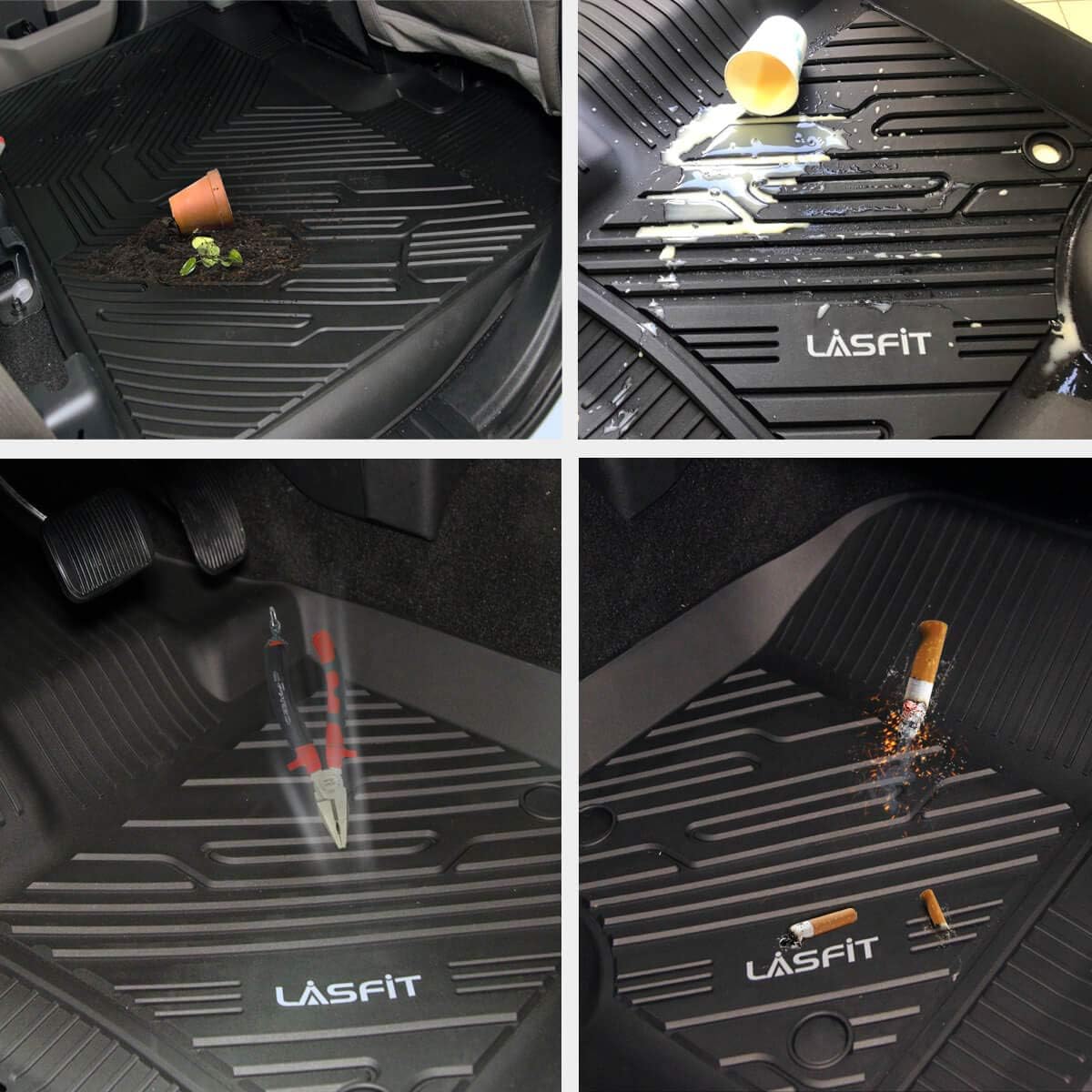 Black All Weather TPE Floor Mats T9176