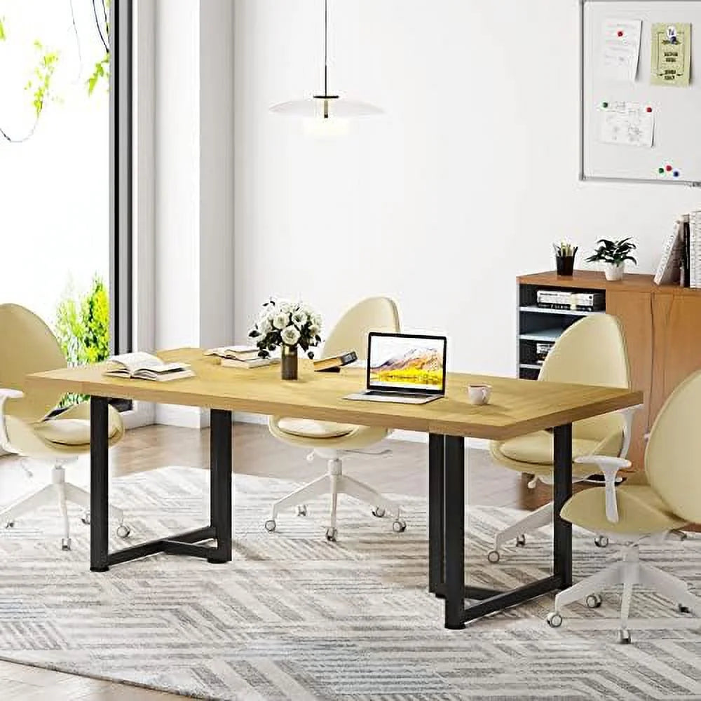 70.8'' Executive Desk Computer Desk Wooden Workstation (Oak) E7536