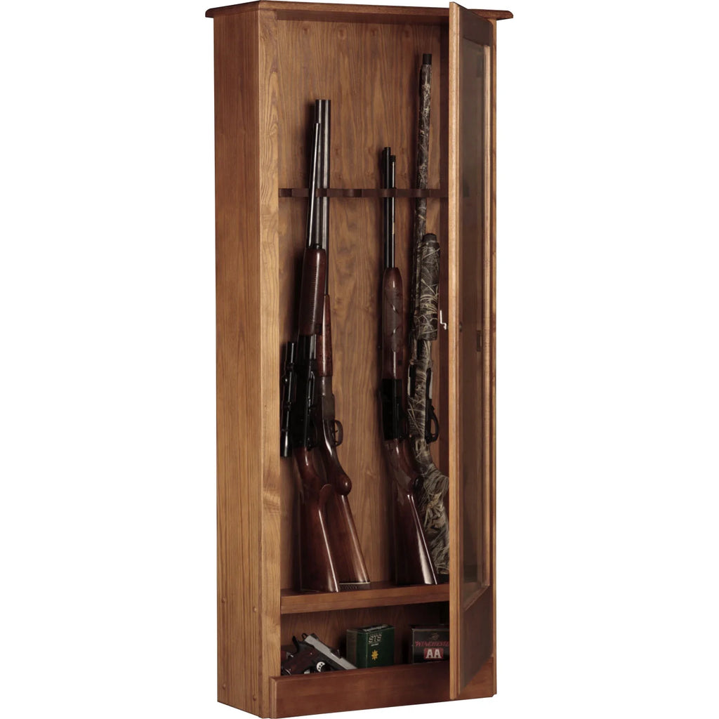 10 Long Gun Key Lock Wooden Storage Display Cabinet N50817