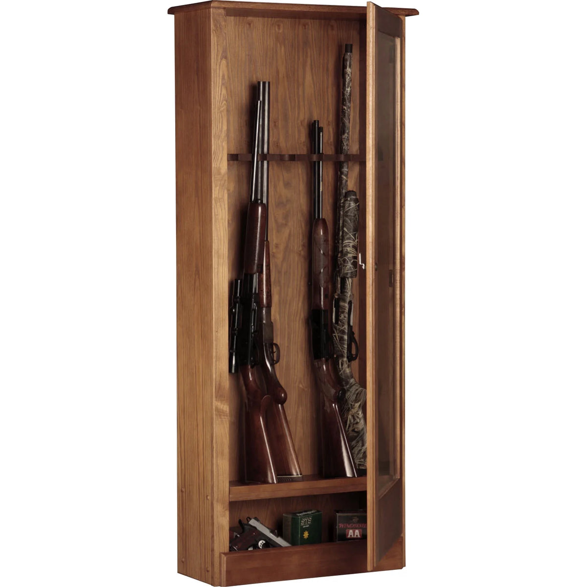 10 Long Gun Key Lock Wooden Storage Display Cabinet N50817