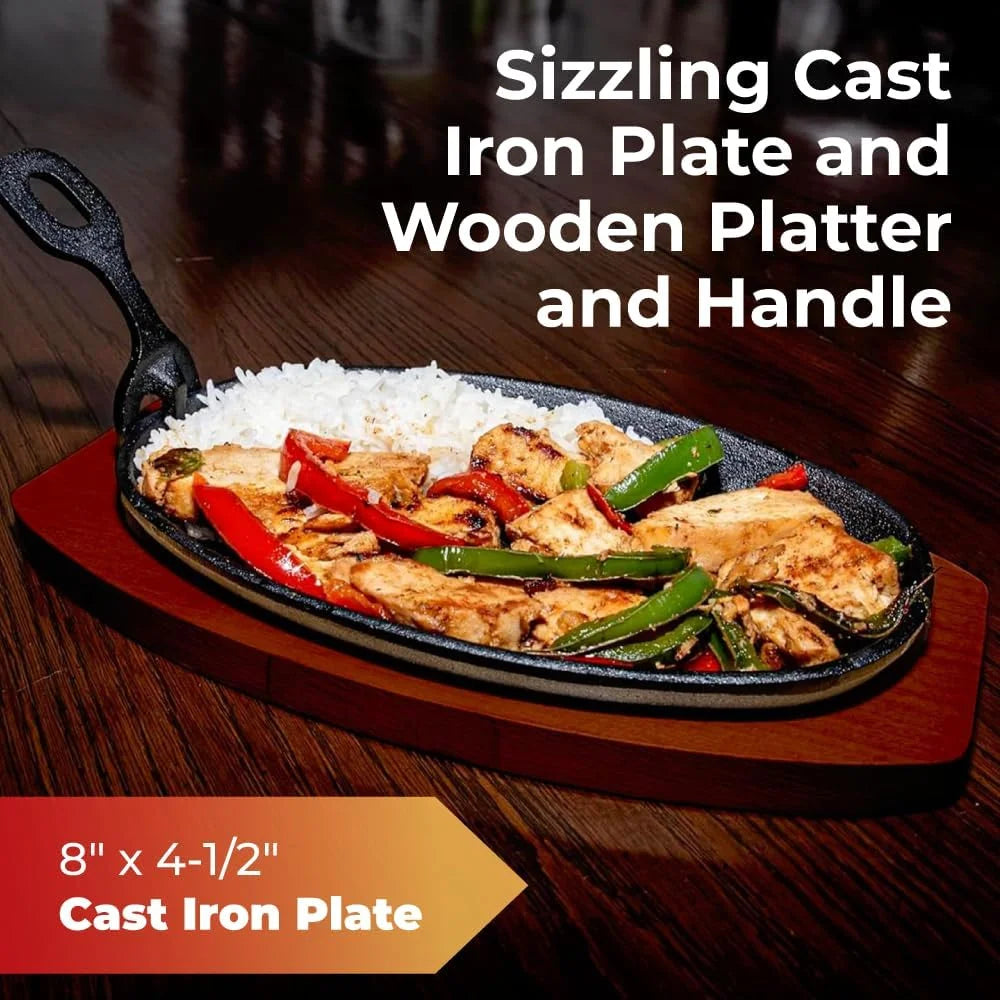 Cast Iron Steak Plate with Wooden Holder M35442