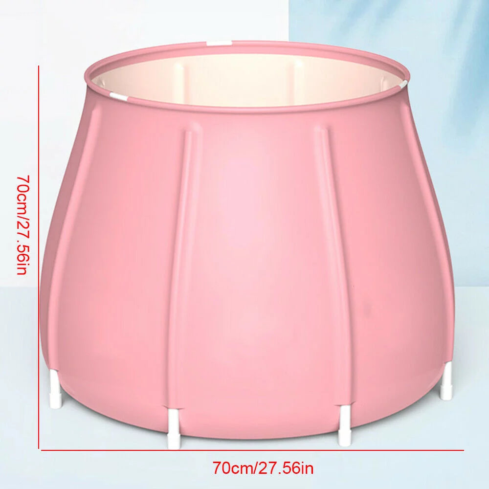 Pink PVC Inflatable Folding Bathtub U18128