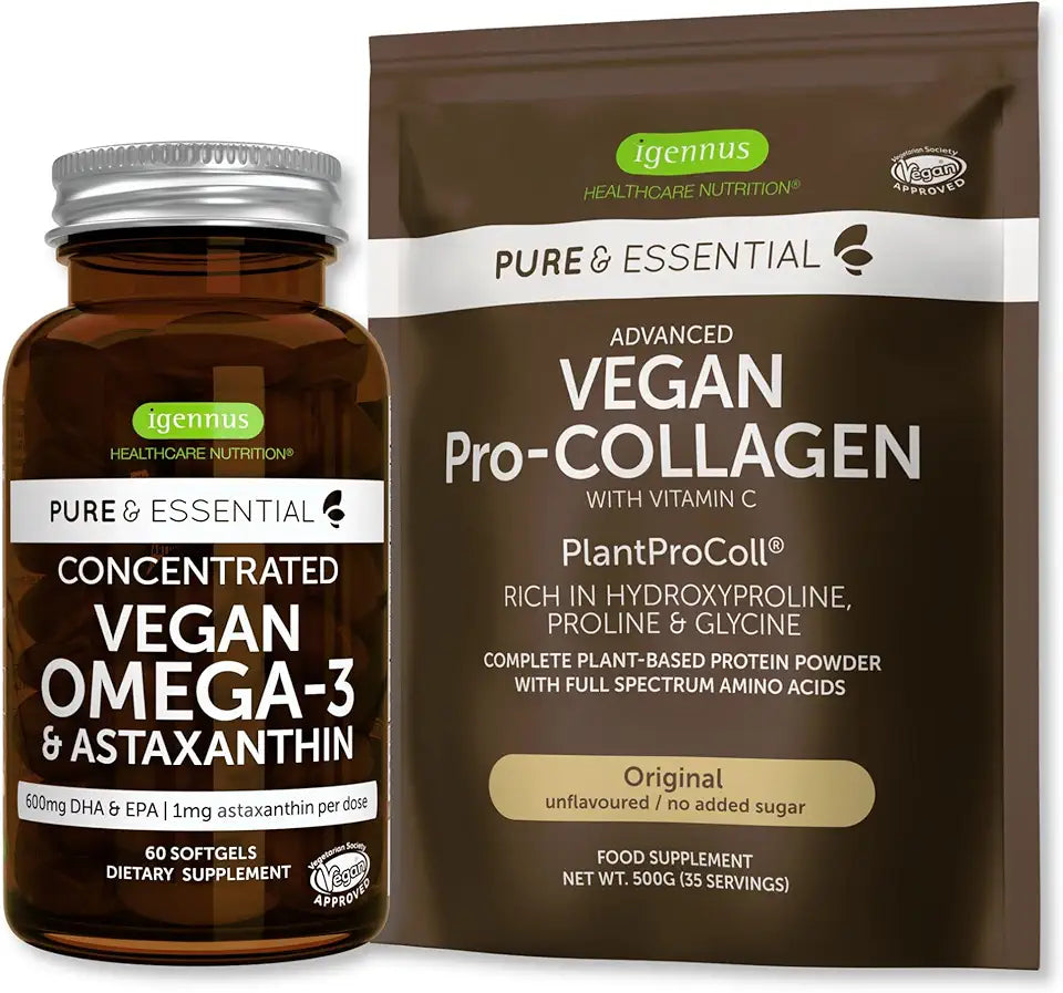 Vegan Collagen Peptide Protein Powder & Vegan Omega 3 Bundle X71557