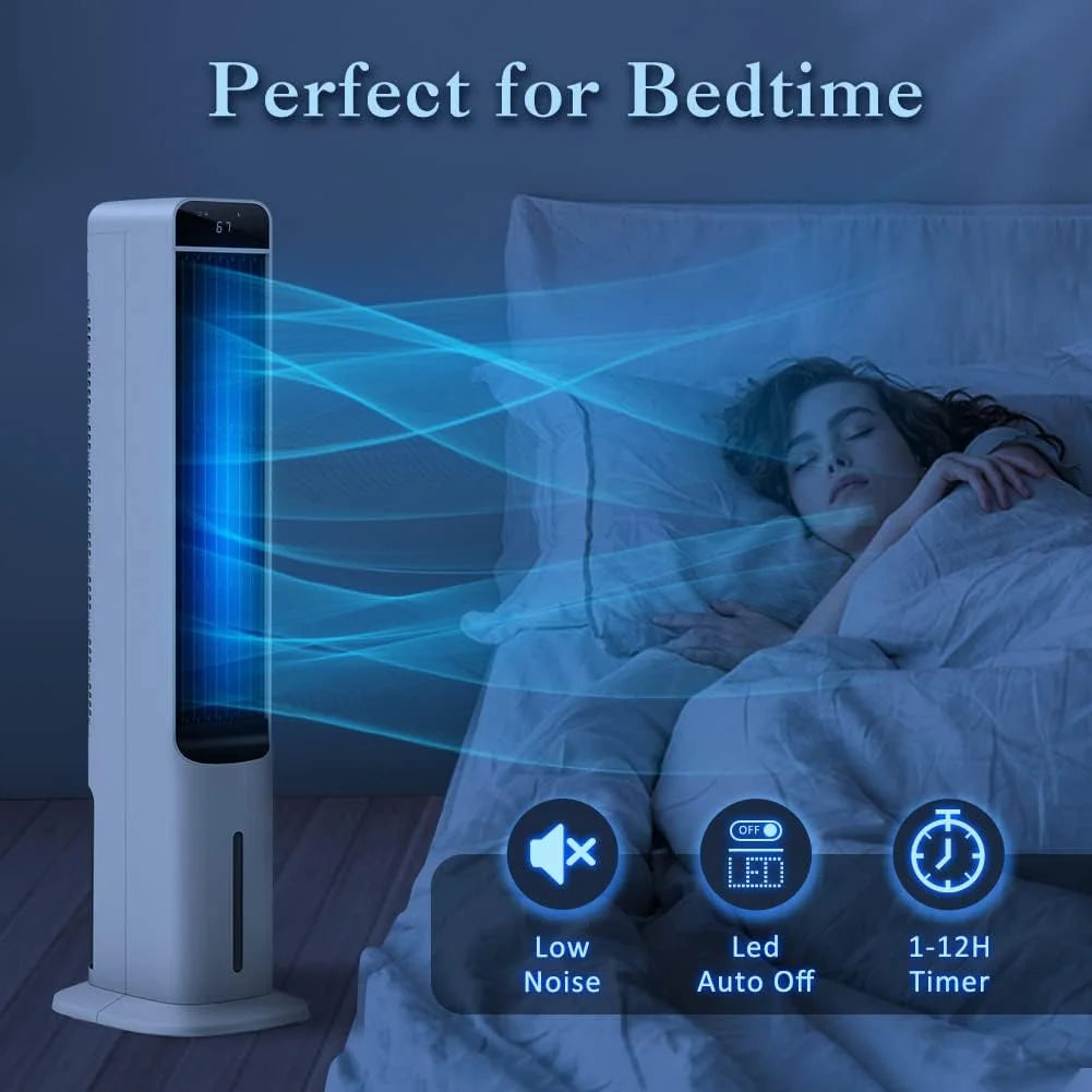 White 3-in-1 Evaporative Air Cooler Portable Tower Cooling Fan W481