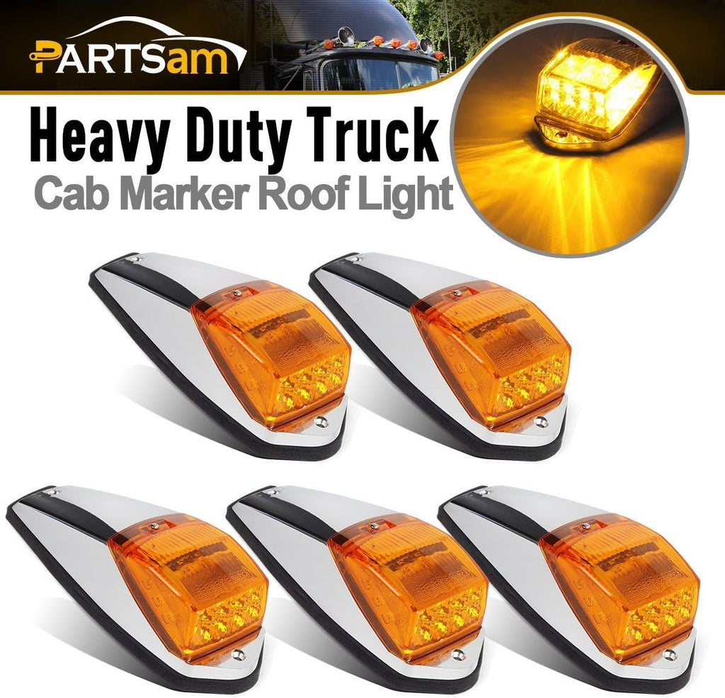 Truck Cab Roof Marker Lights 5PCS Clear/Amber LED Waterproof R9737