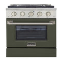 30 Pro-Style Natural Gas Dual Fuel Range with 4 Burners Olive Green U247