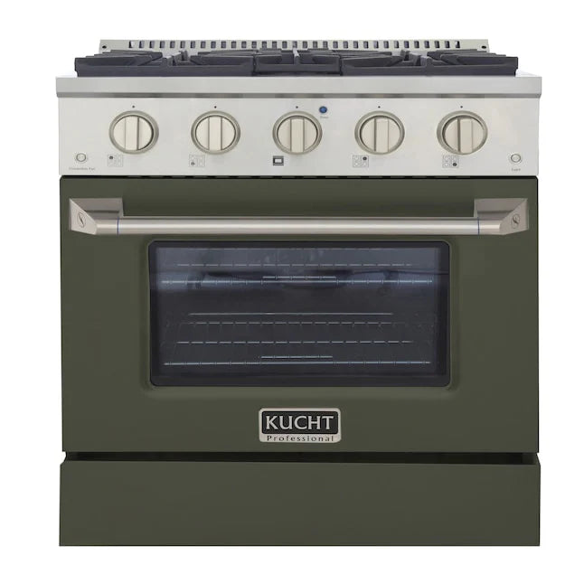 30 Pro-Style Natural Gas Dual Fuel Range with 4 Burners Olive Green U247