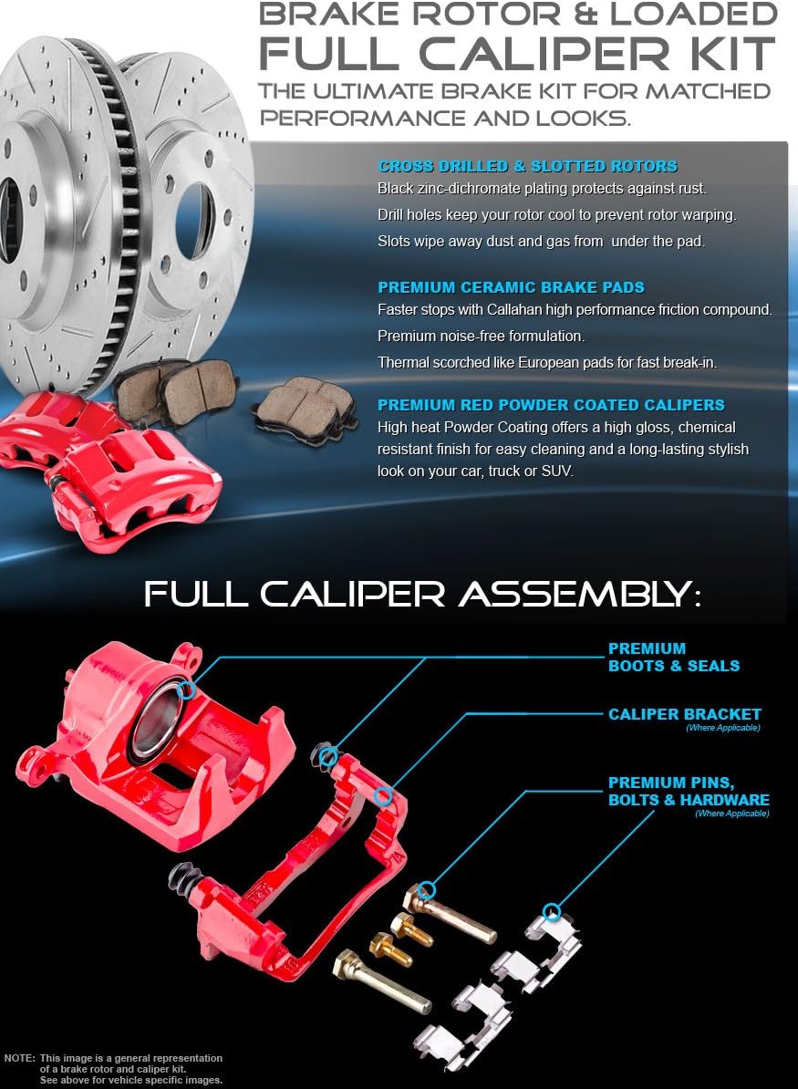Brake Disc Rotors + Ceramic Pads + Clips X9450