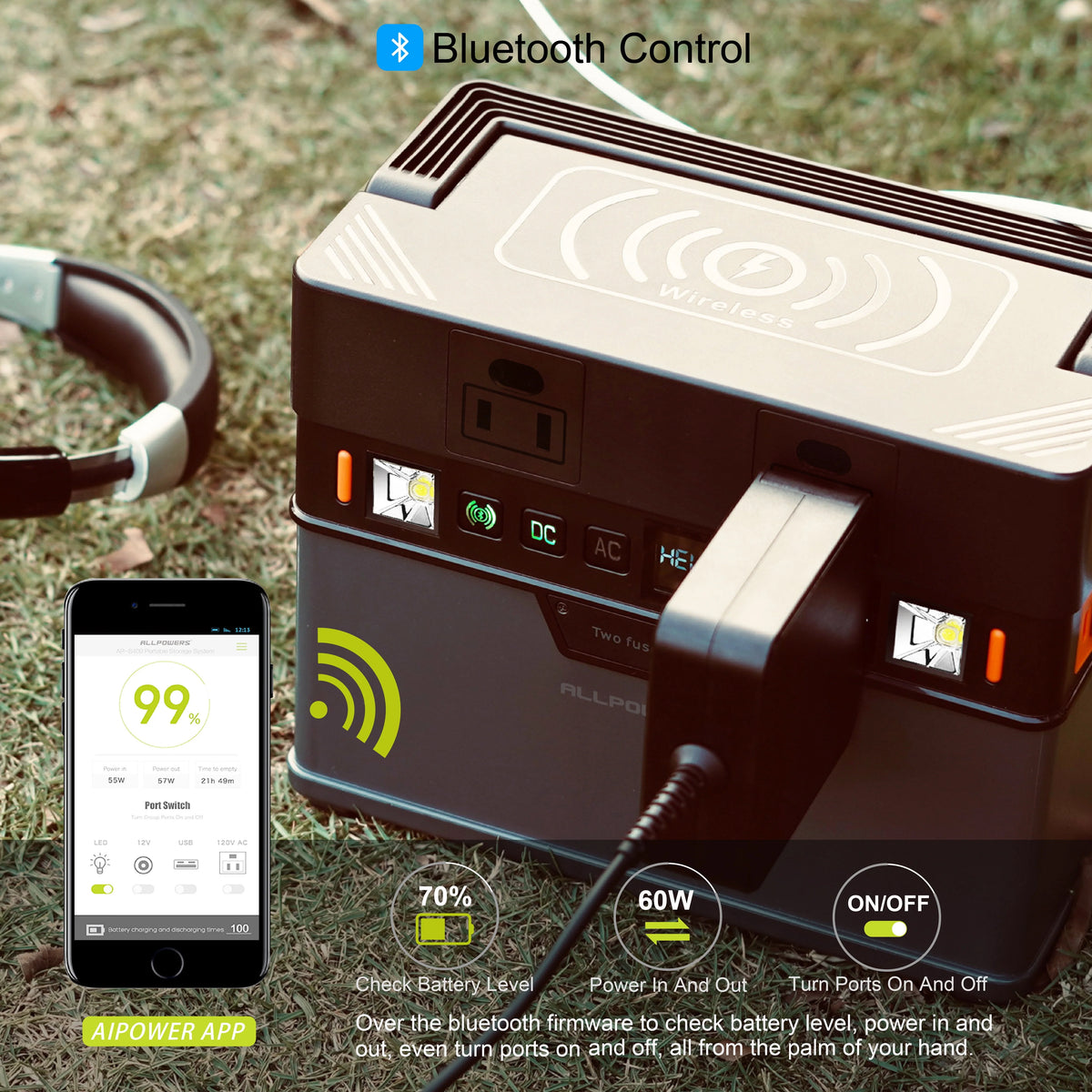 288Wh 300W Portable Power Station with 100W Foldable Solar Panel Z50943