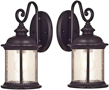 Barnwood Finish Clear Glass Outdoor Wall Fixture 2 Pack X1873