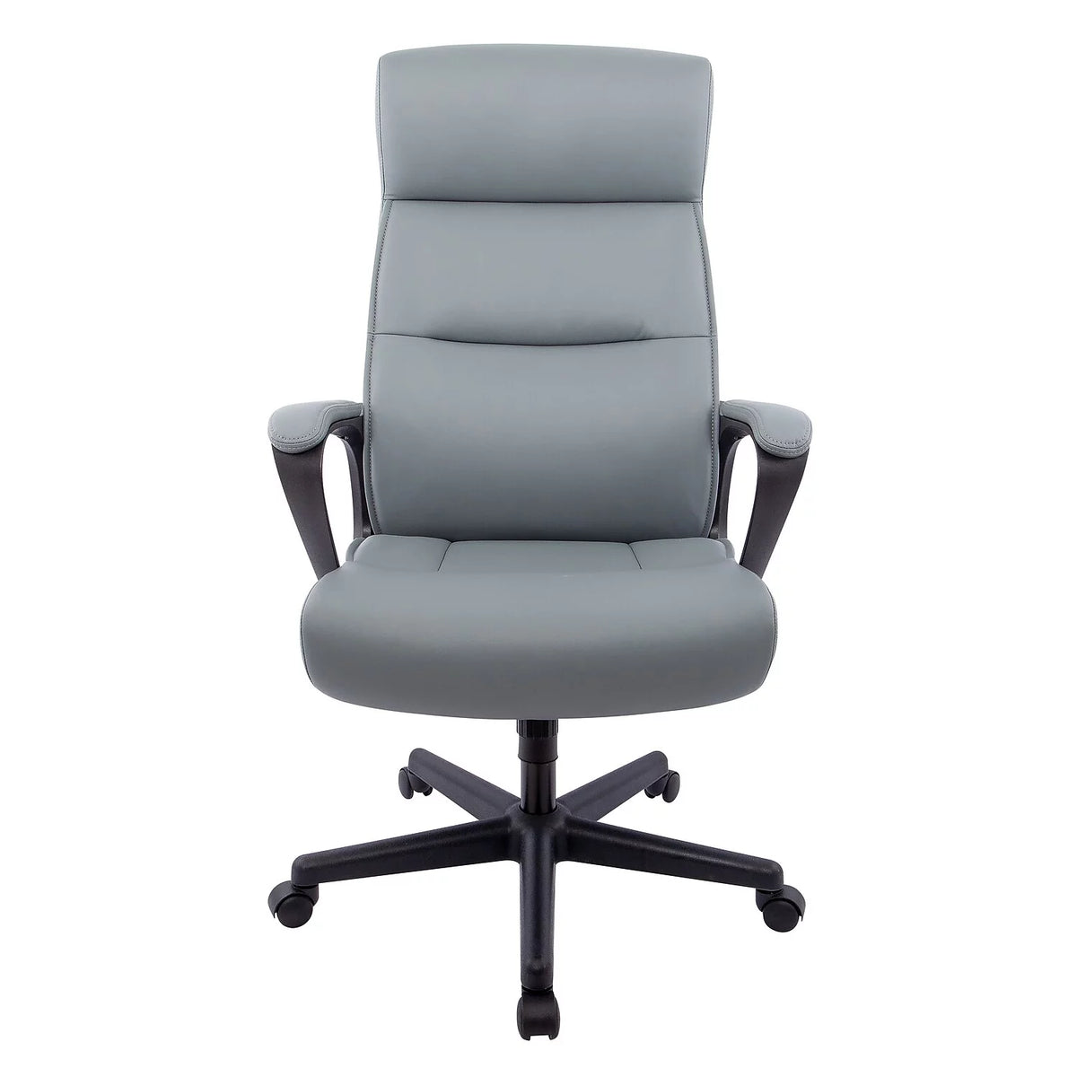 Gray Faux Leather Ergonomic Swivel Executive Chair Y304