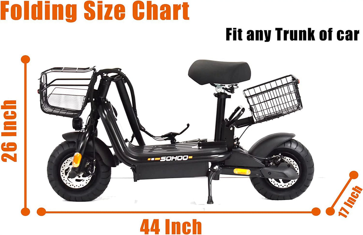 48V 500W 12AH Folding Electric Scooter 10 Fat Tire K782