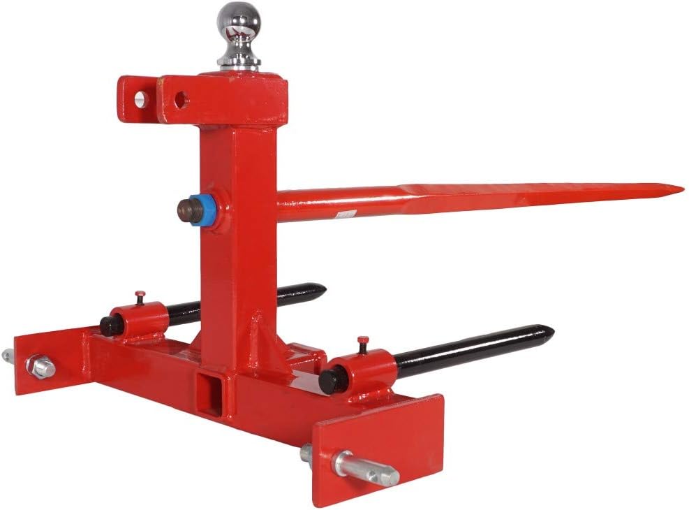 3 Pt Cat 1 Tractor Receiver Hitch with Hay Spear and 2 Stabilizers L959266