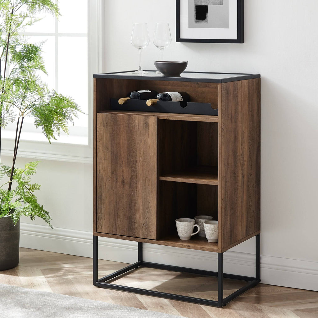 Glass Top 1-Door Bar Cabinet L36968