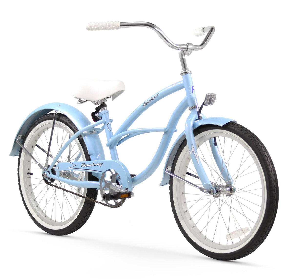 20-inch Baby Blue Single Speed Beach Cruiser Bicycle Y897