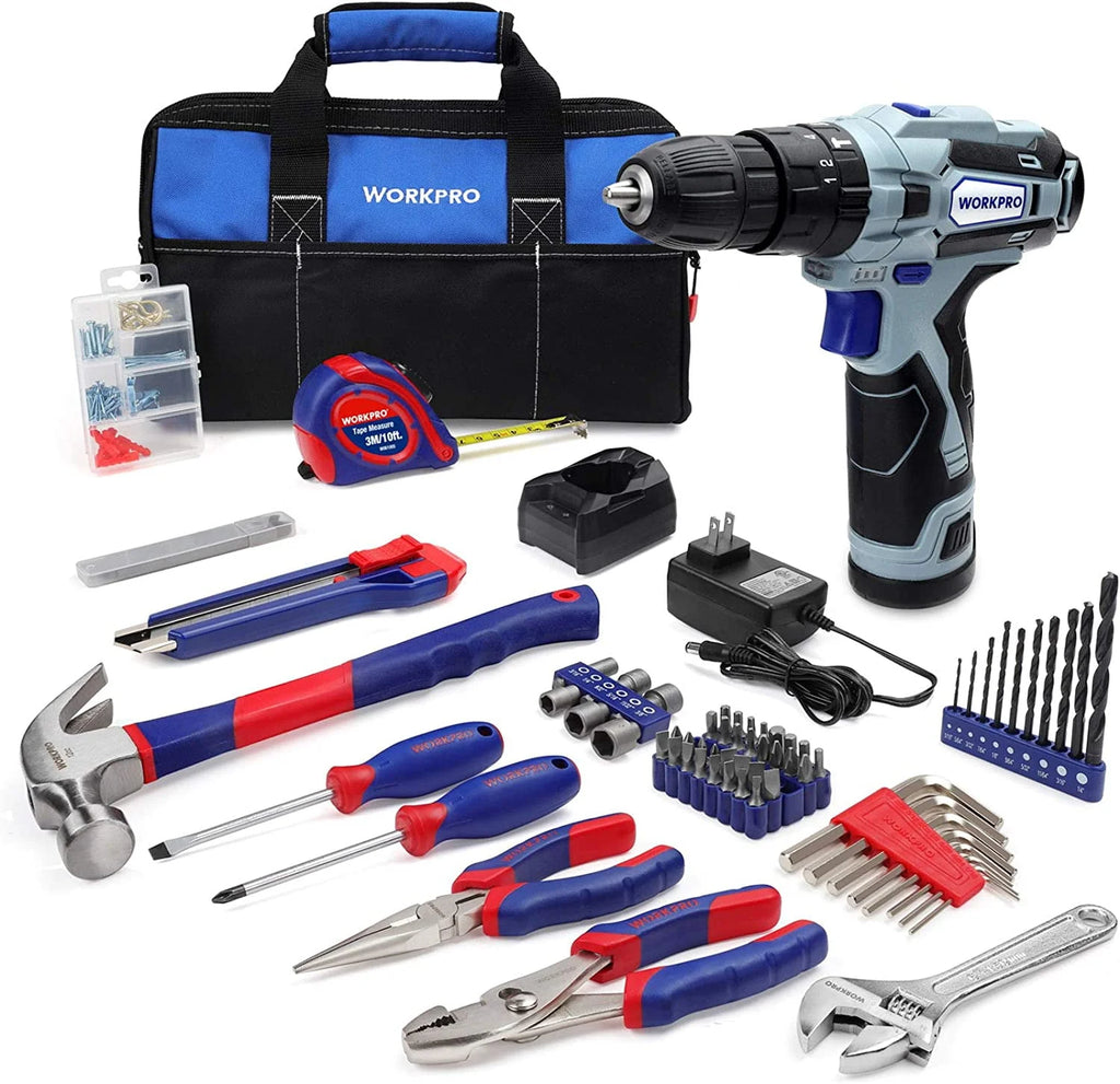 12V Cordless Drill 177 Pieces Combo Kit with Storage Bag and Lithium-Ion Battery & Charger K520