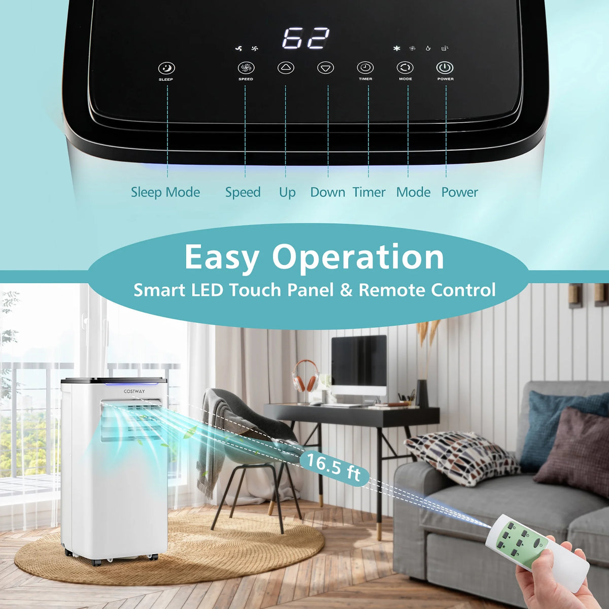 7100 BTU 10000 BTU Portable Air Conditioner 3-in-1 AC Unit F68806