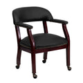 Black LeatherSoft Conference Chair with Casters P585692
