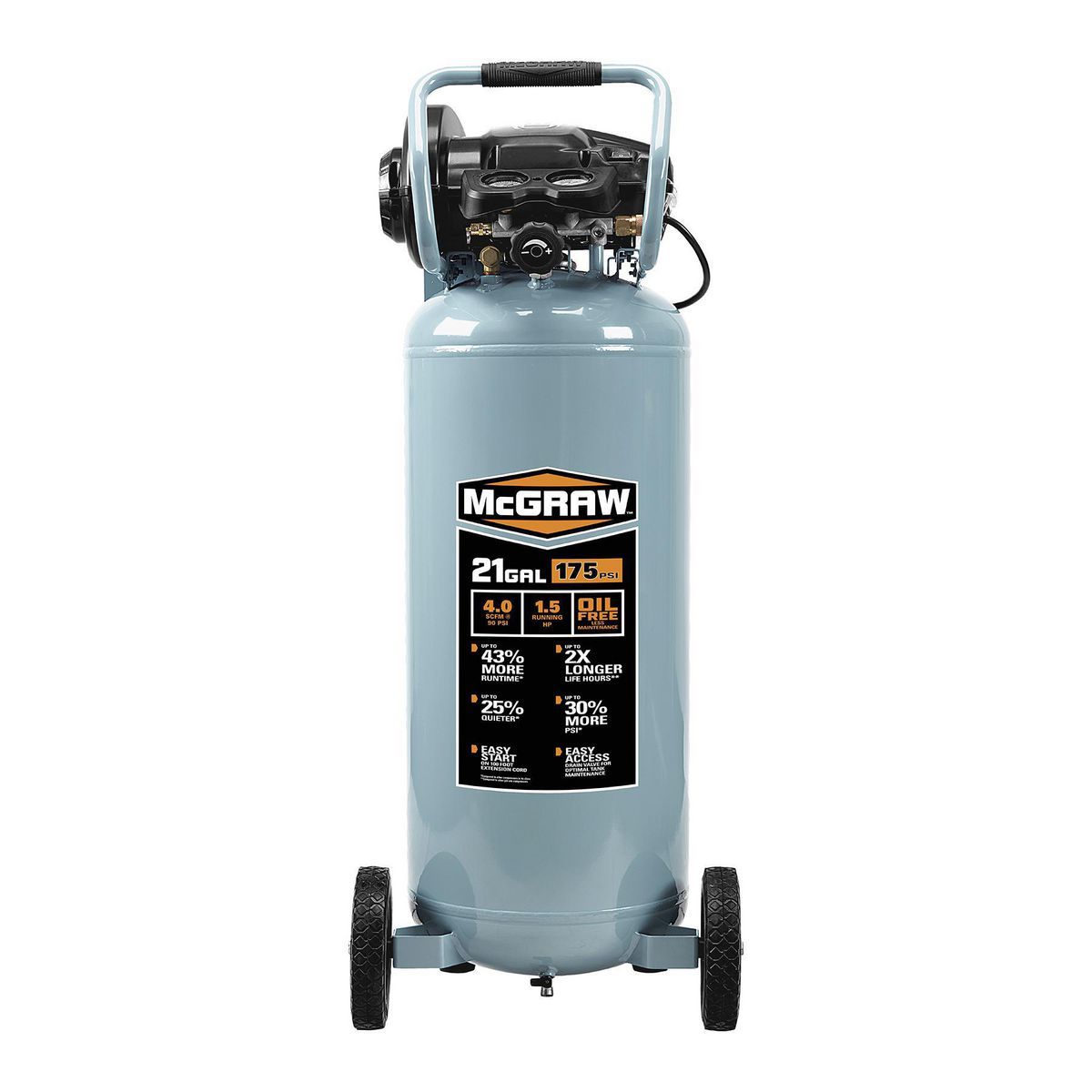 21 Gallon 175 PSI Oil-Free Vertical Air Compressor T245