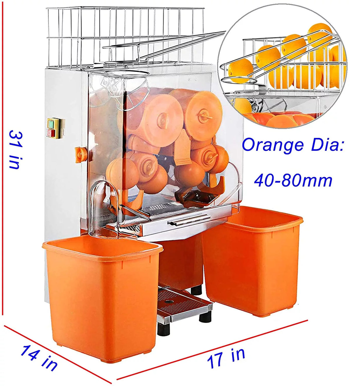 110V Electric Orange Juicer with Plastic Basket W787128