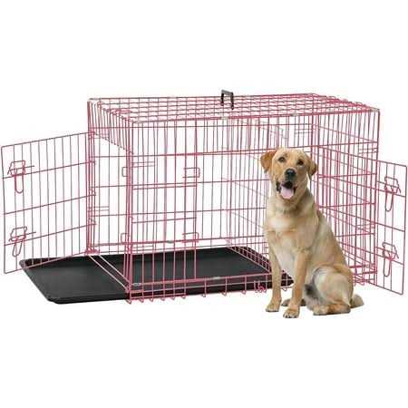 42 inch Foldable Metal Dog Crate with 2 Doors A504963