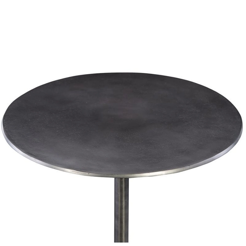 Modern Industrial Accent Table in Antique Nickel A152