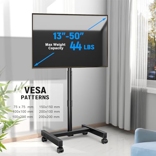 13-50 inch Tilting Rotating Height Adjustable Mobile TV Cart S646650