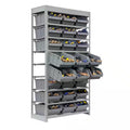 Gray 8-Tier Storage Rack with 24 Plastic Bins J14932