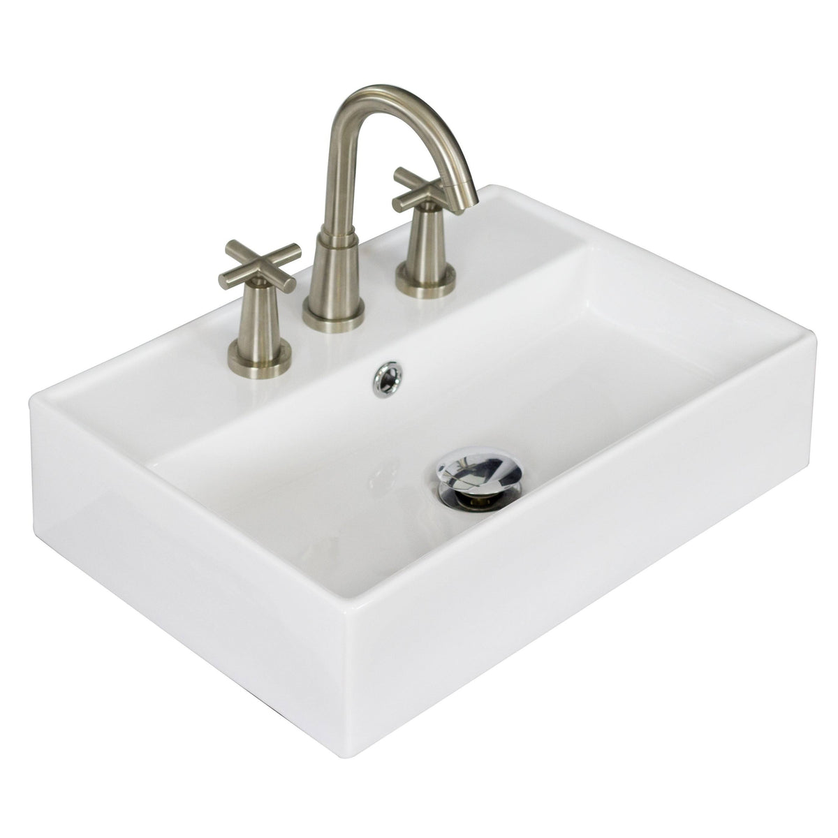 Wall Mount Rectangle Vessel in White X341521