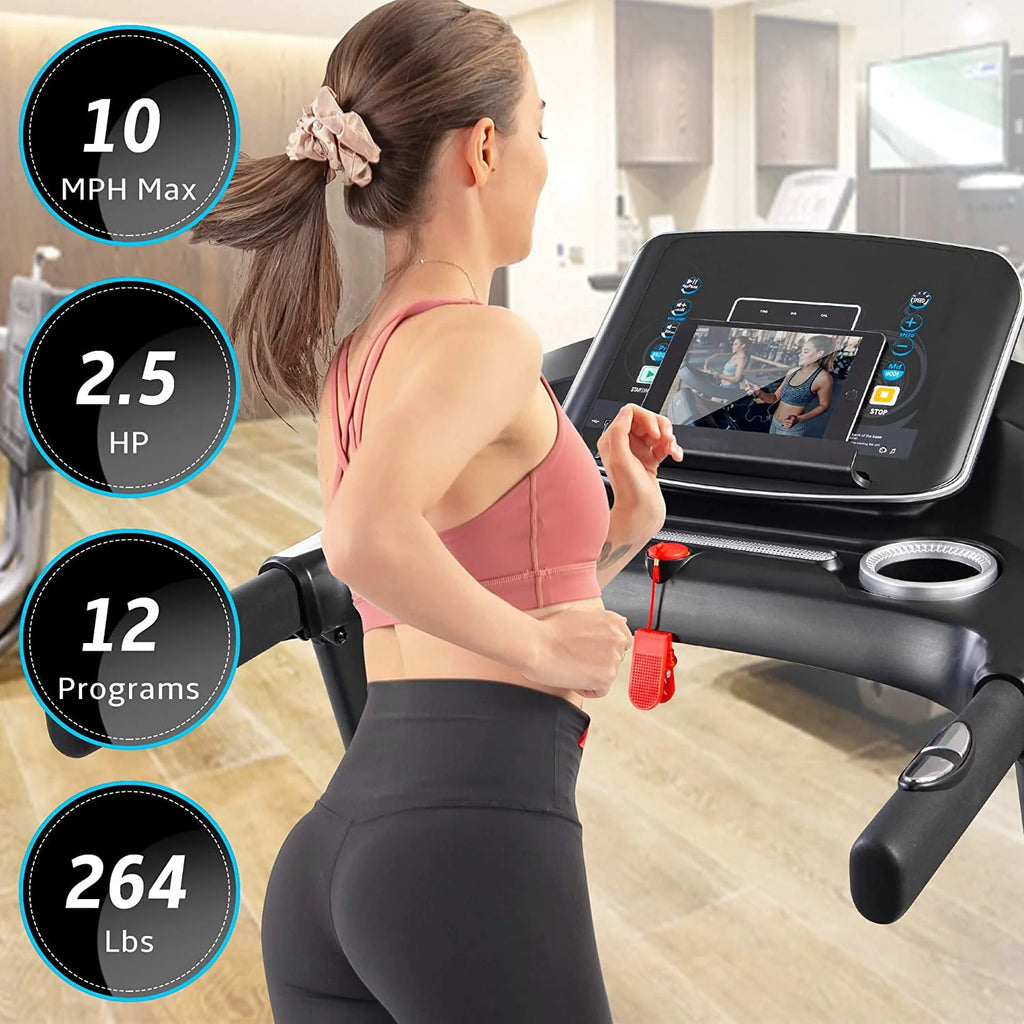 3.5HP Folding Electric Treadmill with Incline, Black W134