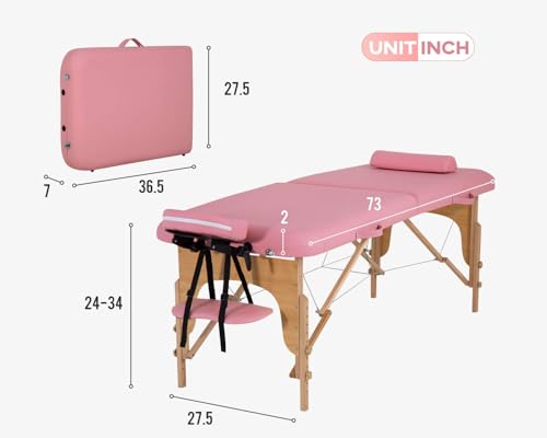 Portable Massage Table 28 inche Wide Heigh Adjustable 2 Folding Spa Table F678005