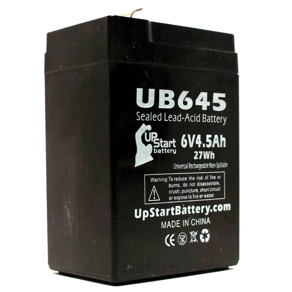 2x Pack 6V 4.5Ah Sealed Lead Acid Battery with F1 to F2 Terminal Adapters J66267