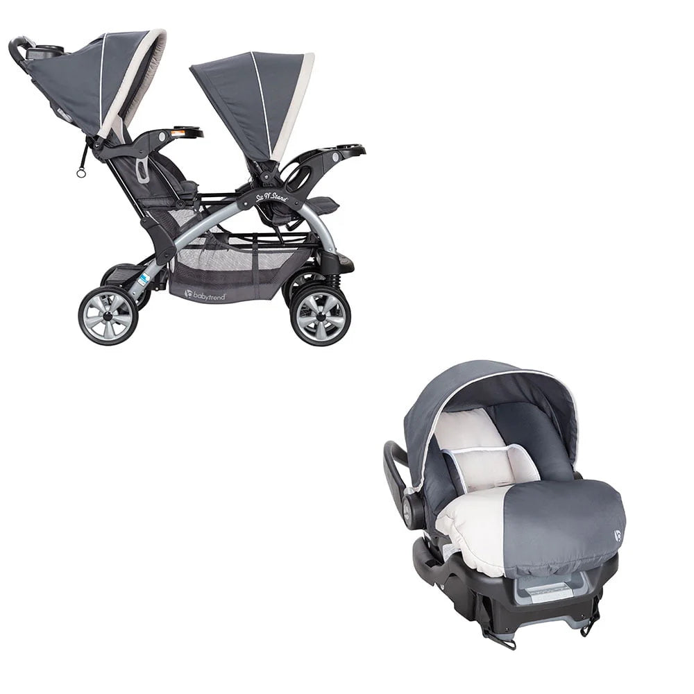 Double Baby Stroller and Car Seat Combo T389