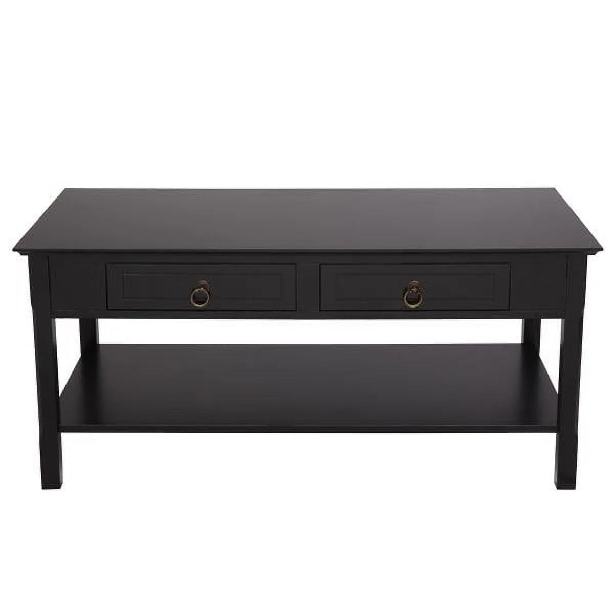 Black Solid Wood Coffee Table U7792