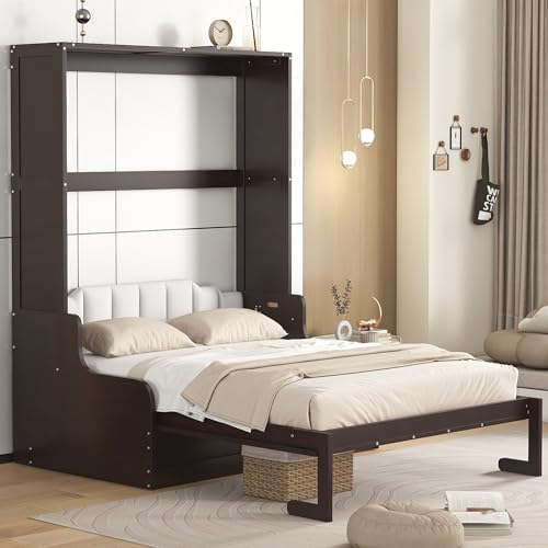 Queen Size Grey Murphy Bed with Sofa and Cushion X12635