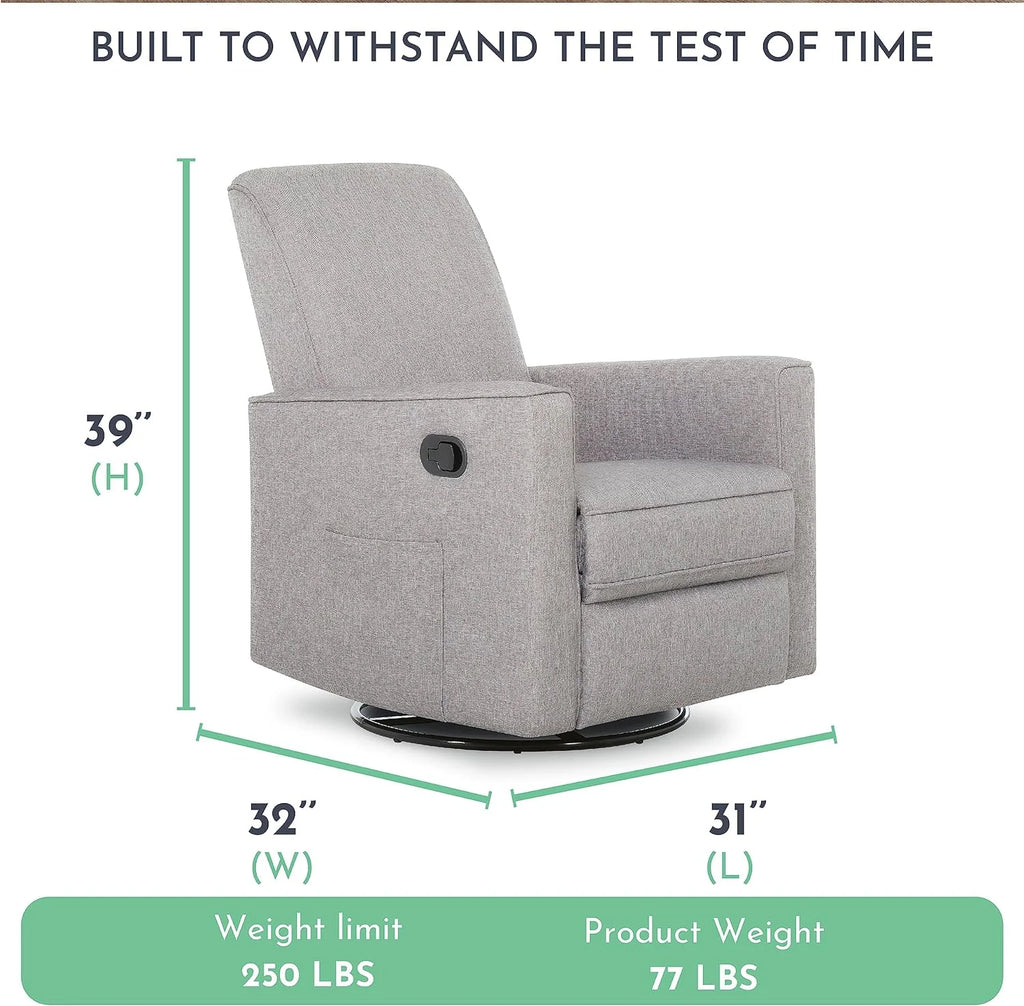 Light Grey Polyester Glider Recliner O210156