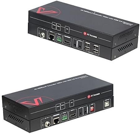 HDMI USB Extender KVM, 100m 4K 60Hz Over Cat5e/6a, 4 Ports USB2.0, RS232, POE Y3339
