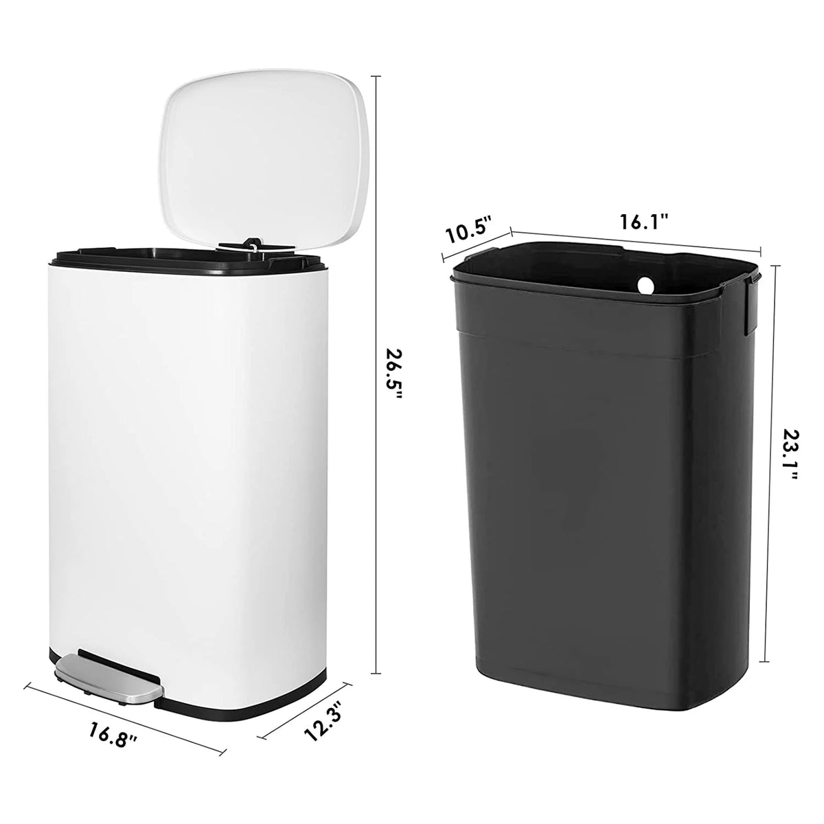 50L 13.2 Gallon Trash Can with Foot Pedal L23488