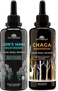 Lion's Mane & Chaga Mushroom Extract Organic Liquid Drops 50 mL 2 Pack D2461